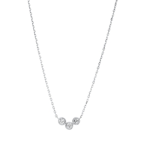 Collier aus 750 Gold Weißgold 3 Brillanten 0,12ct TW-SI L:45cm Zarge