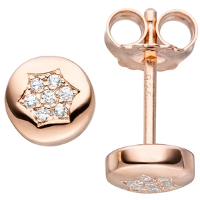 Ohrstecker Ohrringe Sternchen Sterne Zirkonia 925 Silber Rotgold vergoldet Ohrstecker Ohrringe Sternchen Sterne Zirkonia 925 Silber Rotgold vergoldet
