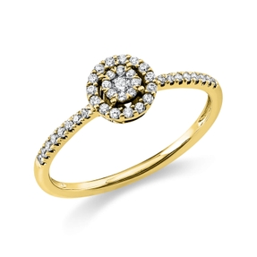 Ring aus 585 Gold Gelbgold 40 Diamanten 0,2ct TW-SI Ø6,5mm