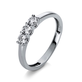 Ring aus 750 Gold Weißgold 3 Brillanten 0,28ct TW-SI B:2,9mm