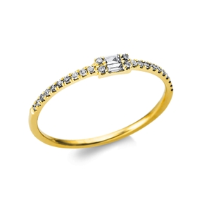 Ring aus 750 Gold Gelbgold 26 Diamanten 0,12ct TW-SI B:2,4mm