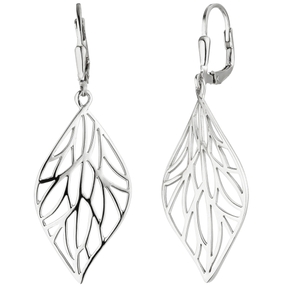 Ohrhänger Blatt Silhouette Ohrringe Boutons Ohrschmuck aus 925 Silber