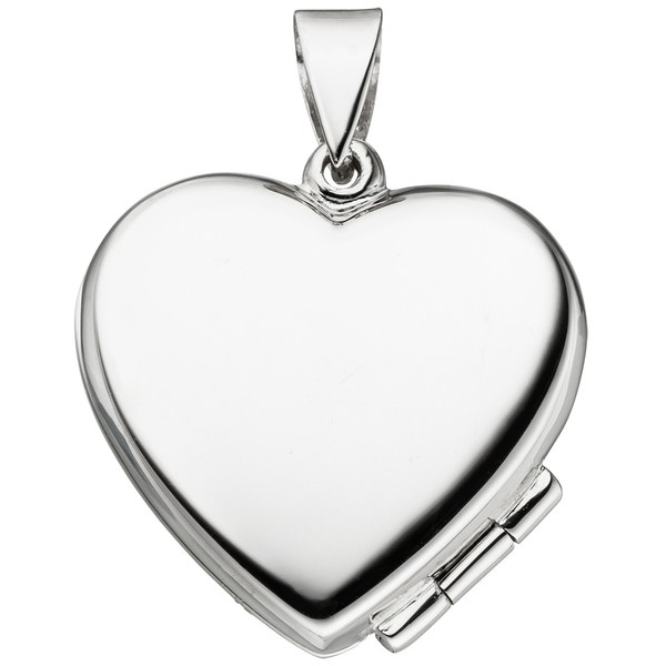 Medaillon Herz zum Öffnen 925 Silber teilmattiert