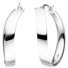 Creolen 31,2mm Ohrringe Ohrschmuck geschwungen gebogen 925 Silber Silbercreolen Creolen 31,2mm Ohrringe Ohrschmuck geschwungen gebogen 925 Silber Silbercreolen