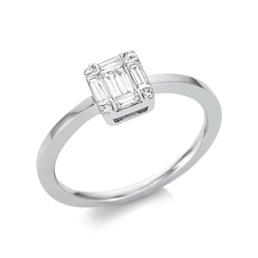 Ring aus 750 Gold Weißgold 10 Diamanten 0,26ct TW-SI B:6,7mm