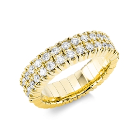 Flex-Ring aus 750 Gold Gelbgold 36 Brillanten 1ct TW-SI B:4,3mm 4er-Krappe