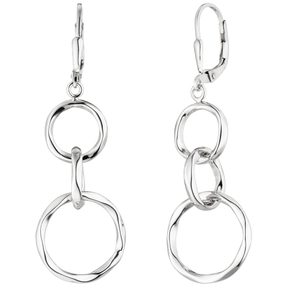 Ohrhänger Ohrringe Boutons Ohrschmuck 3 verkettete Ringe 925 Silber Damen Ohrhänger Ohrringe Boutons Ohrschmuck 3 verkettete Ringe 925 Silber Damen