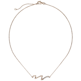 Collier Anhänger Schlange mit Zirkonia 925 Silber Rotgold vergoldet 45cm