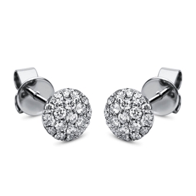 Pavé Ohrstecker rund aus 750 Weißgold 38 Brillanten 0,5ct TW-VSI 7x7mm