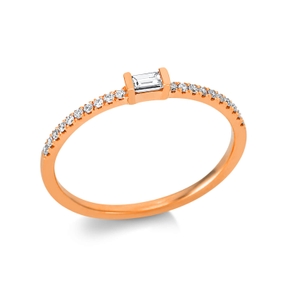 Ring aus 750 Gold Rotgold 21 Diamanten 0,17ct TW-SI B:2,3mm