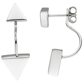 Ohrhänger Ohrringe Hänger-Stecker 2 Dreiecke dreieckig 2-teilig 925 Silber