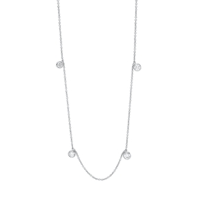 Collier aus 750 Gold Weißgold 9 Brillanten 0,5ct TW-SI L:45cm