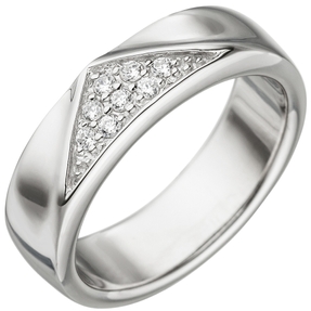 Ring Dreieck Muster mit weißen Zirkonia 925 Silber Silberring Fingerschmuck Ring Dreieck Muster mit weißen Zirkonia 925 Silber Silberring Fingerschmuck