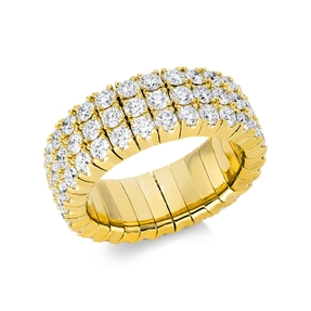 Flex-Ring aus 750 Gold Gelbgold 84 Brillanten 4,1ct TW-SI B:8,2mm 4er-Krappe
