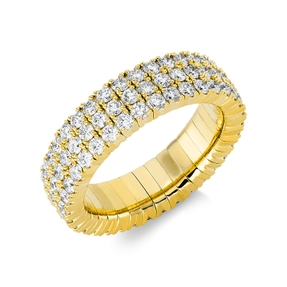 Flex-Ring aus 750 Gold Gelbgold 105 Brillanten 2,71ct TW-SI B:6,1mm 4er-Krappe