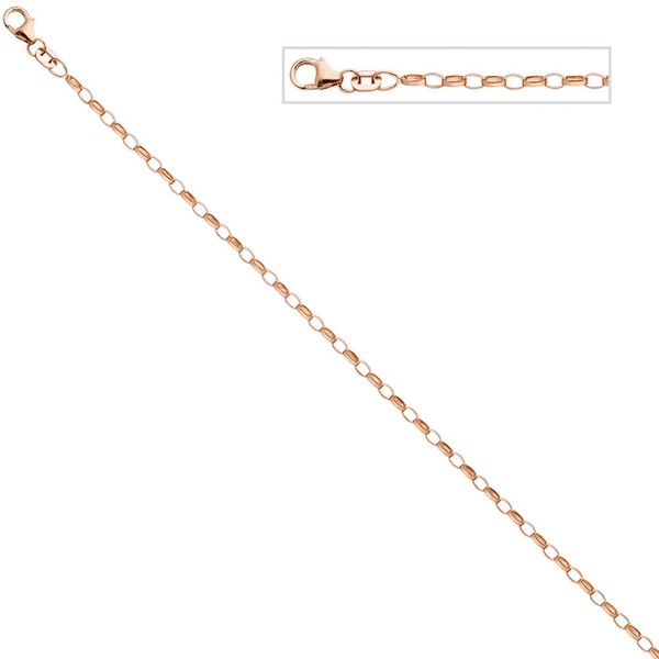 2,4mm Ankerkette aus 925 Silber rotvergoldet 80cm