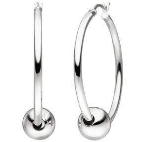 Ohrringe Creolen 35,6mm Silbercreolen Ohrschmuck mit Kugeln 925 Silber