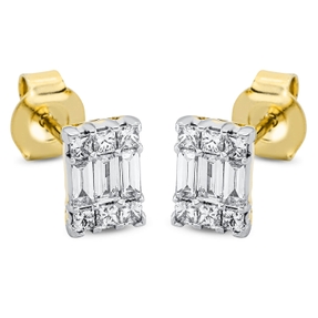 Ohrstecker aus 750 Gold gelb/weiß 18 Diamanten 0,51ct TW-SI 6,8x5,3mm