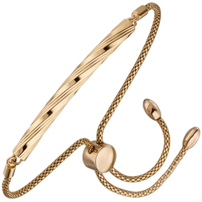 Himbeer-Armband flexibel Stab 925 Silber Rotgold vergoldet Länge 23cm variabel