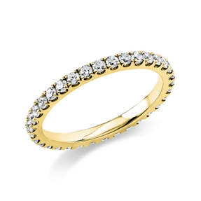 Memoire Ring aus 750 Gold Gelbgold 33 Brillanten 0,71ct TW-SI B:1,9mm