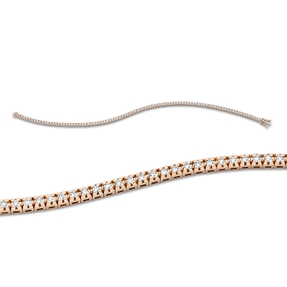 Armband aus 750 Gold Rotgold 86 Brillanten 0,9ct TW-SI L:18cm 4er-Krappe