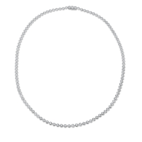 Collier aus 750 Gold Weißgold 114 Brillanten 3,44ct TW-SI L:45,7cm
