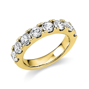 Halb-Memoire Ring aus 585 Gold Gelbgold 8 Brillanten 2,01ct TW-SI B:4,2mm
