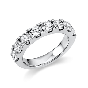 Halb-Memoire Ring aus 585 Weißgold 8 Brillanten 2,01ct TW-SI B:4,2mm