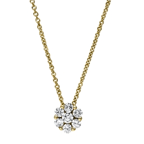 Collier aus 585 Gelbgold 6 Brillanten 0,33ct TW-SI 1 Brillant 0,1ct TW-SI L:42cm