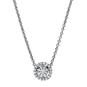 Collier aus 585 Gold Weißgold 26 Diamanten 0,19ct TW-SI L:45cm
