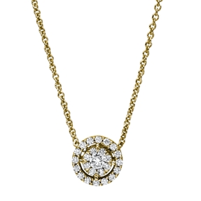 Collier aus 750 Gold Gelbgold 25 Diamanten 0,3ct TW-SI L:45cm