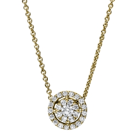 Collier aus 585 Gold Gelbgold 26 Diamanten 0,42ct TW-SI L:45cm