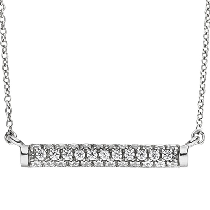 Collier mit 35 weißen Zirkonia 925 Silber 45cm