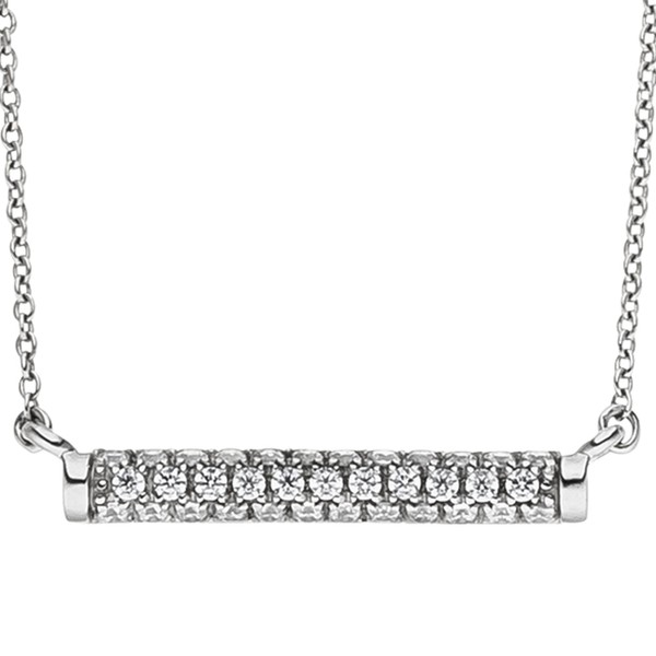 Collier mit 35 weißen Zirkonia 925 Silber 45cm