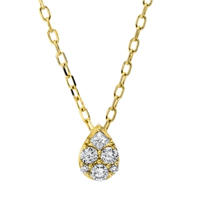 Collier Tropfen aus 750 Gold Gelbgold 6 Diamanten 0,14ct TW-PI L:45,7cm