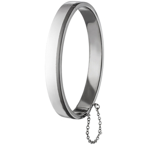Armreif für Herren Armband 61,1x68,4mm mit Sicherheitskette 925 Silber schlicht