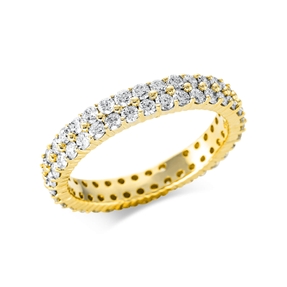 Pavé Ring aus 750 Gold Gelbgold 70 Brillanten 1,5ct TW-SI B:3,6mm