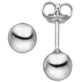 Ohrstecker Ohrringe Ohrschmuck Kugelohrstecker Kugel 6,1mm 925 Silber rhodiniert