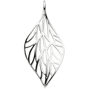 Anhänger Blatt Blättchen Silhouette aus 925 Silber rhodiniert Halsschmuck Damen