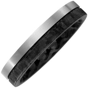 Ring Partnerring aus Carbon & Titan mattiert 2-reihig schwarz eismatt bicolor Ring Partnerring aus Carbon & Titan mattiert 2-reihig schwarz eismatt bicolor