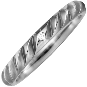 Ring Partnerring Titan Diamant Brillant gerillt iert Fingerring Ring Partnerring Titan Diamant Brillant gerillt iert Fingerring