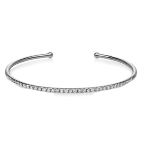 Armreif schmal aus 750 Gold Weißgold 36 Brillanten 0,58ct TW-SI 45x55mm