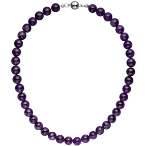 Kette Collier Halskette echter Amethyst 10mm lila violett Edelsteinkette 44cm
