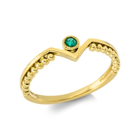 Ring aus 750 Gold Gelbgold Smaragd 0,07ct grün B:5,1mm