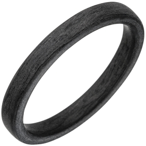 Partner Ring 3mm Fingerring aus Carbon schwarz Carbonring flach schlicht