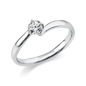 Solitaire Ring aus 750 Gold Weißgold Brillant 0,25ct TW-SI B:2,3mm 4er-Krappe Solitaire Ring aus 750 Gold Weißgold Brillant 0,25ct TW-SI B:2,3mm 4er-Krappe