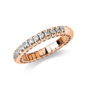 Flex-Ring aus 750 Gold Rotgold 17 Brillanten 0,46ct TW-SI B:3,2mm 4er-Krappe