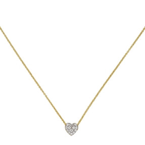 1mm Collier Ankerkette mit Anhänger Herz mit weißen Zirkonia, 375 Gold Gelbgold 1mm Collier Ankerkette mit Anhänger Herz mit weißen Zirkonia, 375 Gold Gelbgold