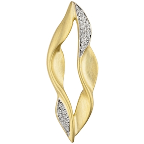 Anhänger mit 32 Diamant Brillanten 585 Gold Gelbgold teilrhodiniert teilmattiert Anhänger mit 32 Diamant Brillanten 585 Gold Gelbgold teilrhodiniert teilmattiert