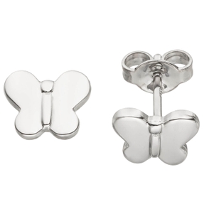 Ohrstecker für Kinder Ohrringe Schmetterling aus 925 Sterlingsilber, rhodiniert